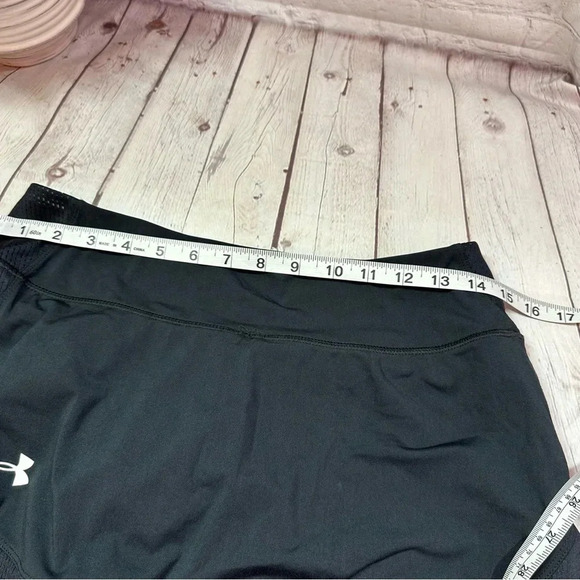 under armour black short sz medium heat gear sporty tennis pickle ball - Picture 6 of 6